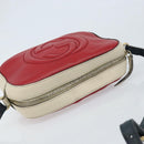 GUCCI Shoulder Bag Leather Red Gold 431567 Auth ka2941-6