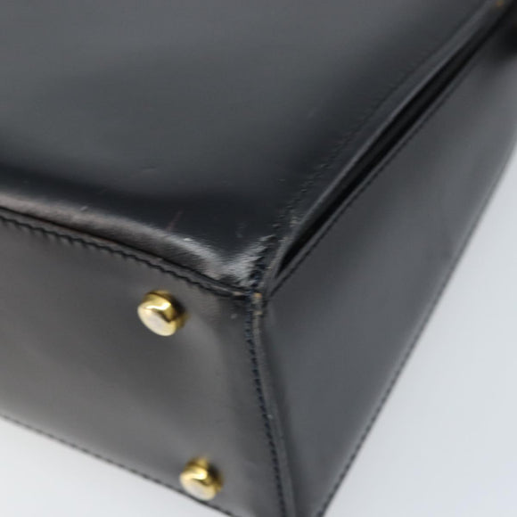 CELINE Shoulder Bag Leather Black Gold Auth ka2942