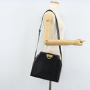 CELINE Shoulder Bag Leather Black Gold Auth ka2942-25