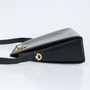 CELINE Shoulder Bag Leather Black Gold Auth ka2942-4