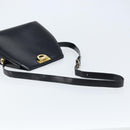 CELINE Shoulder Bag Leather Black Gold Auth ka2942-7