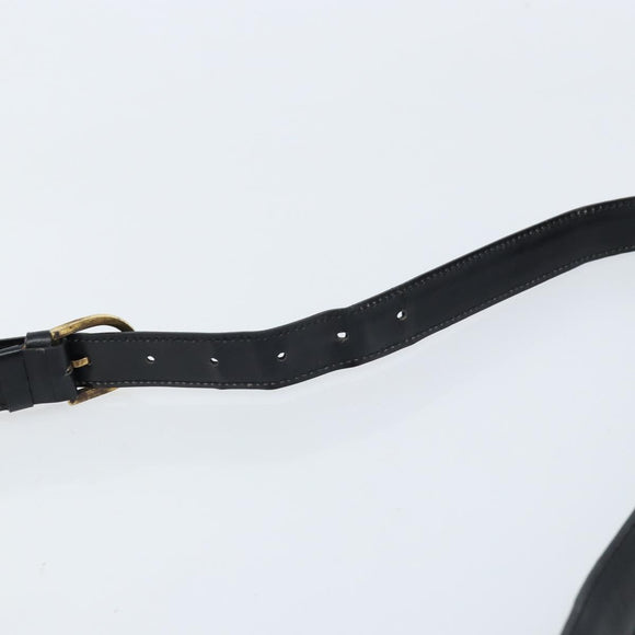 CELINE Shoulder Bag Leather Black Gold Auth ka2942