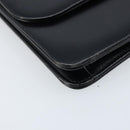 Christian Dior Chain Shoulder Bag Leather Black Gold Auth ka2947A-14