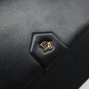 Christian Dior Chain Shoulder Bag Leather Black Gold Auth ka2947A-17