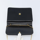 Christian Dior Chain Shoulder Bag Leather Black Gold Auth ka2947A-10