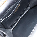 Christian Dior Chain Shoulder Bag Leather Black Gold Auth ka2947A-11