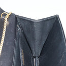 Christian Dior Chain Shoulder Bag Leather Black Gold Auth ka2947A-19