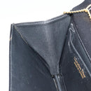 Christian Dior Chain Shoulder Bag Leather Black Gold Auth ka2947A-20