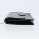 Christian Dior Chain Shoulder Bag Leather Black Gold Auth ka2947A-4
