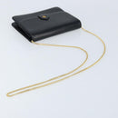 Christian Dior Chain Shoulder Bag Leather Black Gold Auth ka2947A-7