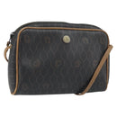 Christian Dior Honeycomb Canvas Shoulder Bag PVC Black Gold Auth ka2948-1