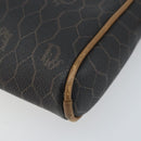 Christian Dior Honeycomb Canvas Shoulder Bag PVC Black Gold Auth ka2948-9