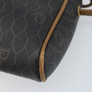 Christian Dior Honeycomb Canvas Shoulder Bag PVC Black Gold Auth ka2948-15