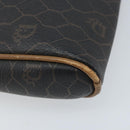 Christian Dior Honeycomb Canvas Shoulder Bag PVC Black Gold Auth ka2948-16