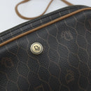 Christian Dior Honeycomb Canvas Shoulder Bag PVC Black Gold Auth ka2948-10