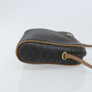 Christian Dior Honeycomb Canvas Shoulder Bag PVC Black Gold Auth ka2948-3