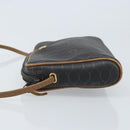Christian Dior Honeycomb Canvas Shoulder Bag PVC Black Gold Auth ka2948-4