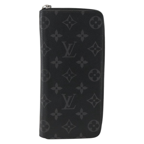 LOUIS VUITTON Monogram Eclipse Zippy Wallet Vertical Wallet M62295 Auth ka2951