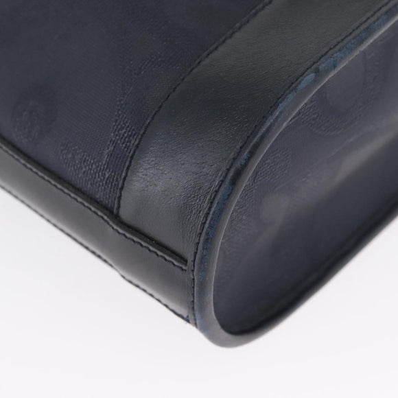 Christian Dior Trotter Canvas Shoulder Bag Navy Gold Auth ka2955