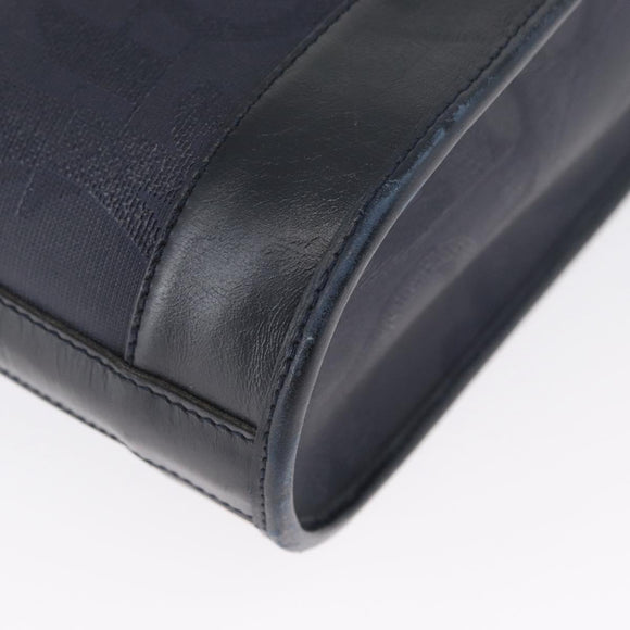 Christian Dior Trotter Canvas Shoulder Bag Navy Gold Auth ka2955