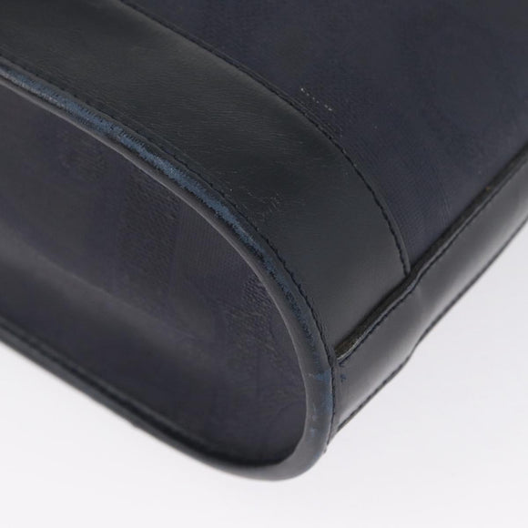 Christian Dior Trotter Canvas Shoulder Bag Navy Gold Auth ka2955