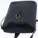Christian Dior Trotter Canvas Shoulder Bag Navy Gold Auth ka2955-15