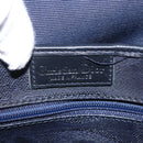 Christian Dior Trotter Canvas Shoulder Bag Navy Gold Auth ka2955-16