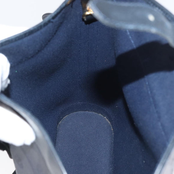 Christian Dior Trotter Canvas Shoulder Bag Navy Gold Auth ka2955