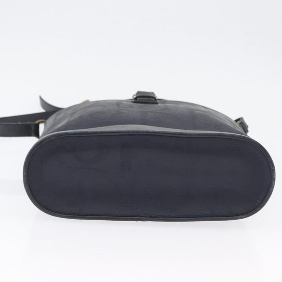 Christian Dior Trotter Canvas Shoulder Bag Navy Gold Auth ka2955