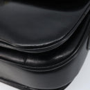CELINE Horse Carriage Shoulder Bag Leather Black Gold Auth ka2957-10