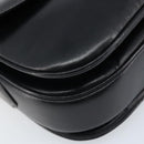 CELINE Horse Carriage Shoulder Bag Leather Black Gold Auth ka2957-11