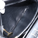 CELINE Horse Carriage Shoulder Bag Leather Black Gold Auth ka2957-20