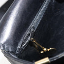 CELINE Horse Carriage Shoulder Bag Leather Black Gold Auth ka2957-21