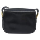 CELINE Horse Carriage Shoulder Bag Leather Black Gold Auth ka2957-3