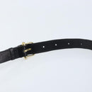 CELINE Horse Carriage Shoulder Bag Leather Black Gold Auth ka2957-8