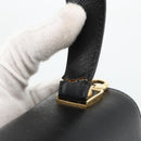 Salvatore Ferragamo Gancini Hand Bag Leather Black Gold Auth ka2959-10