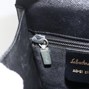 Salvatore Ferragamo Gancini Hand Bag Leather Black Gold Auth ka2959-20