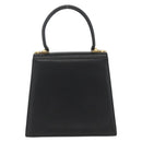 Salvatore Ferragamo Gancini Hand Bag Leather Black Gold Auth ka2959-2
