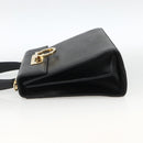 Salvatore Ferragamo Gancini Hand Bag Leather Black Gold Auth ka2959-3