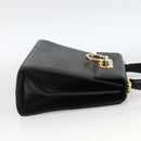 Salvatore Ferragamo Gancini Hand Bag Leather Black Gold Auth ka2959-4