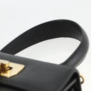 Salvatore Ferragamo Gancini Hand Bag Leather Black Gold Auth ka2959-8