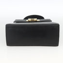 Salvatore Ferragamo Gancini Hand Bag Leather Black Gold Auth ka2959-5