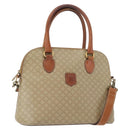 CELINE Macadam Canvas Hand Bag PVC 2way Beige Gold Auth ka296-1
