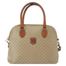 CELINE Macadam Canvas Hand Bag PVC 2way Beige Gold Auth ka296-13