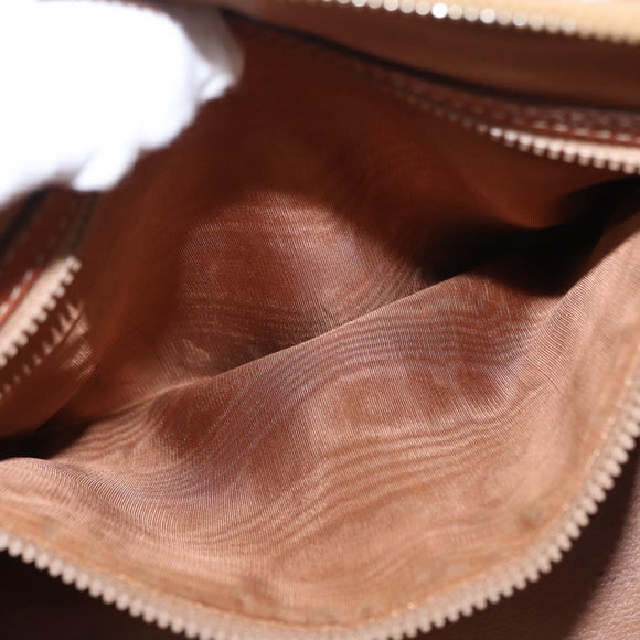 CELINE Macadam Canvas Hand Bag PVC 2way Beige Gold Auth ka296