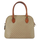 CELINE Macadam Canvas Hand Bag PVC 2way Beige Gold Auth ka296-2