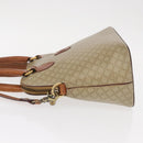 CELINE Macadam Canvas Hand Bag PVC 2way Beige Gold Auth ka296-4