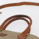 CELINE Macadam Canvas Hand Bag PVC 2way Beige Gold Auth ka296-8