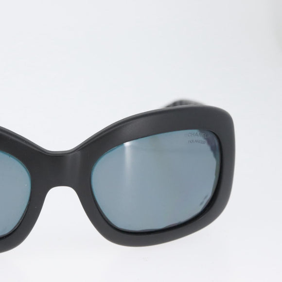CHANEL Sunglasses plastic Black CC Auth ka2963