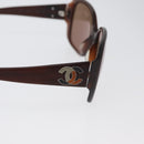 CHANEL Sunglasses plastic Brown CC Auth ka2964-7